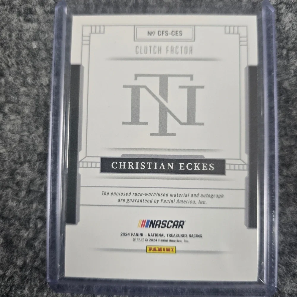 2024 Panini National Treasures Christian Eckes Clutch Factor Patch Auto /49 NAPA - Picture 2 of 2